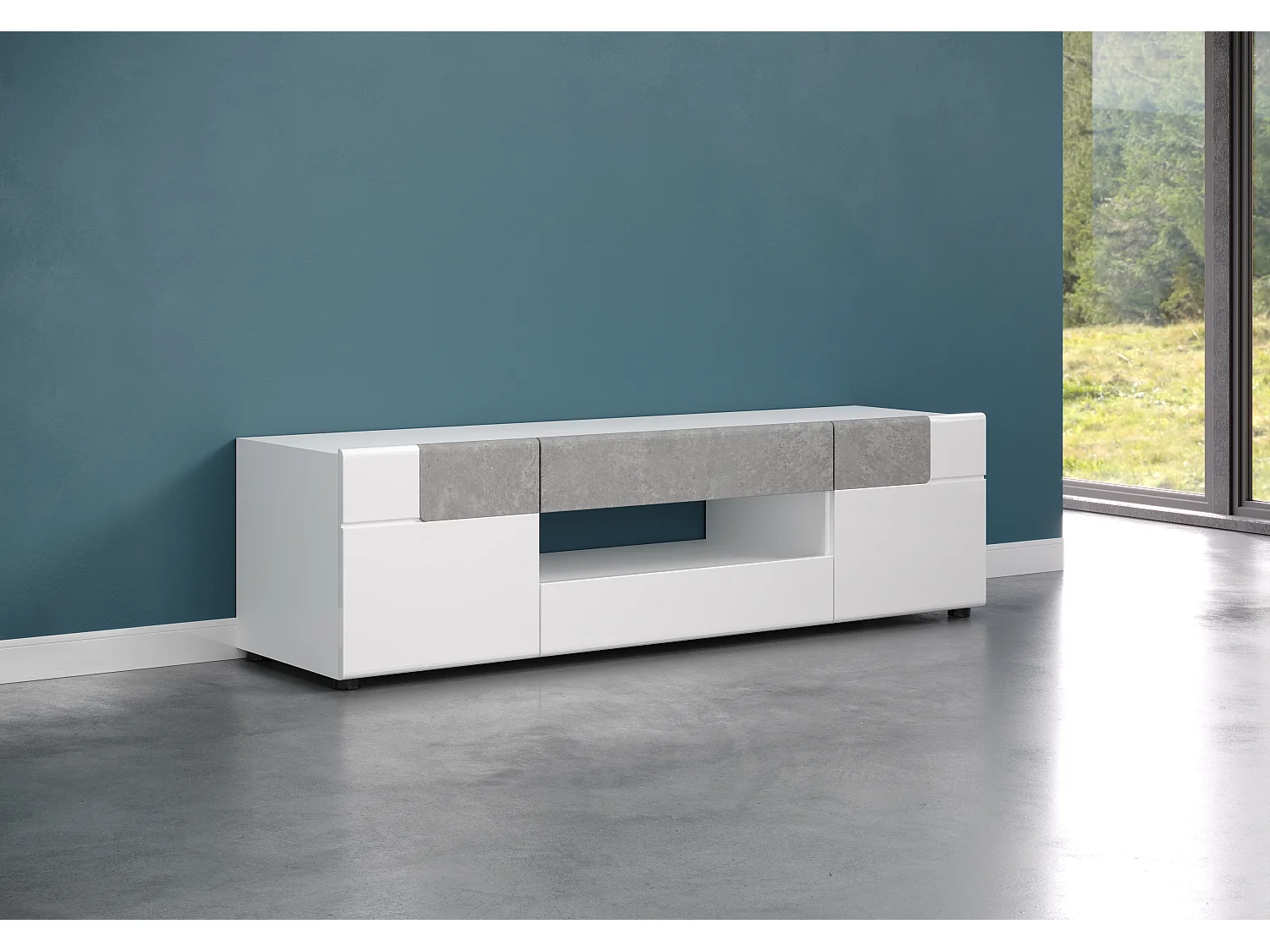 Tako wit en lichtgrijs cementgelakt tv-meubel 153 cm