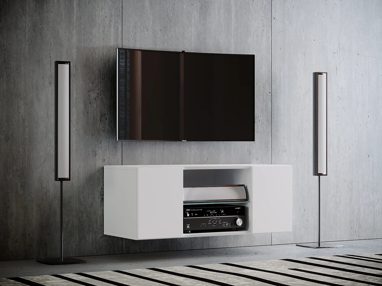 Hout TV Muur Lowboard Fernseh Jusa 95