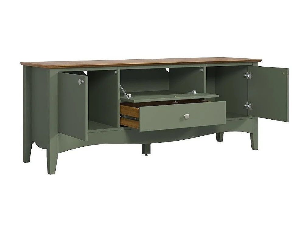 TV-meubel 3 deuren 1 lade groen en licht hout Elisa
