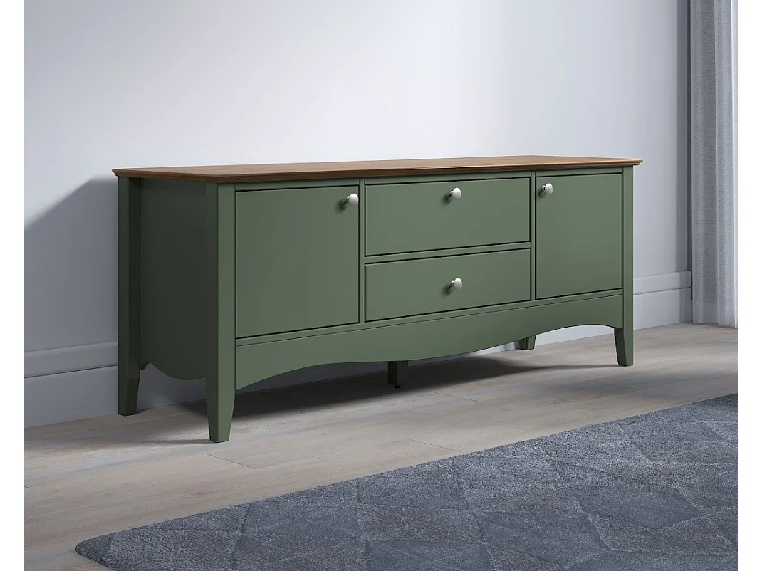 TV-meubel 3 deuren 1 lade groen en licht hout Elisa