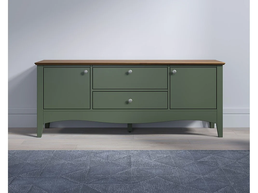 TV-meubel 3 deuren 1 lade groen en licht hout Elisa