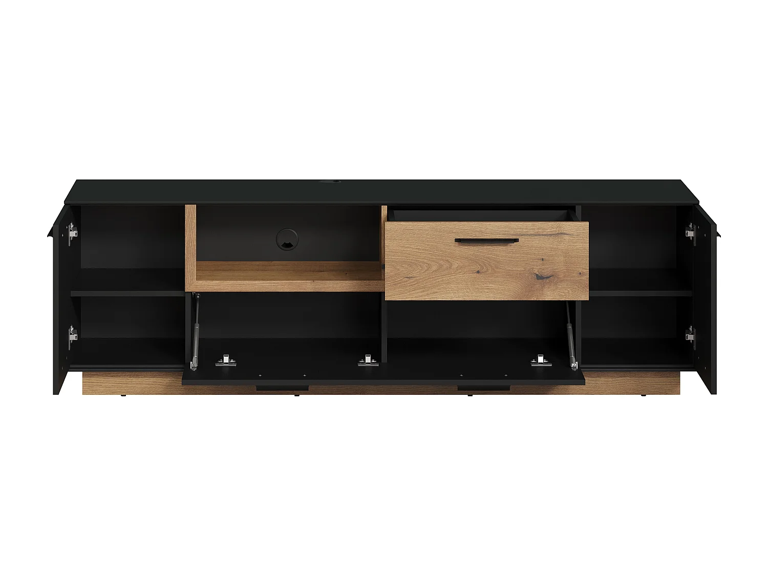 Meuble TV en gris et chêne Evoke Lunix 187cm