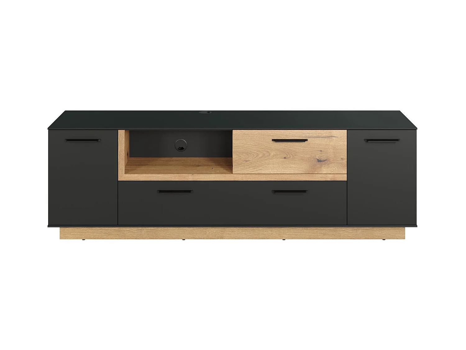 Meuble TV en gris et chêne Evoke Lunix 187cm