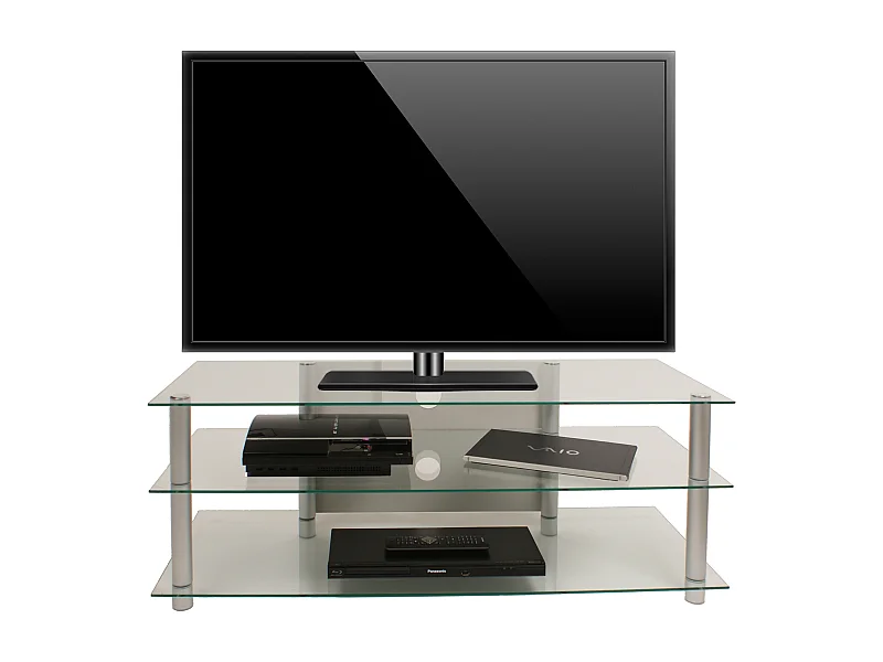 TV Möbel Sideboard Fernseh Rack Alu Glas Zumbo