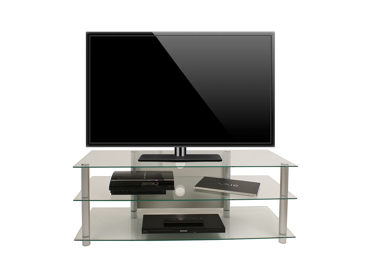 TV Furniture Zumbo Clear glass H. 45 x W. 112 x D. 40 cm