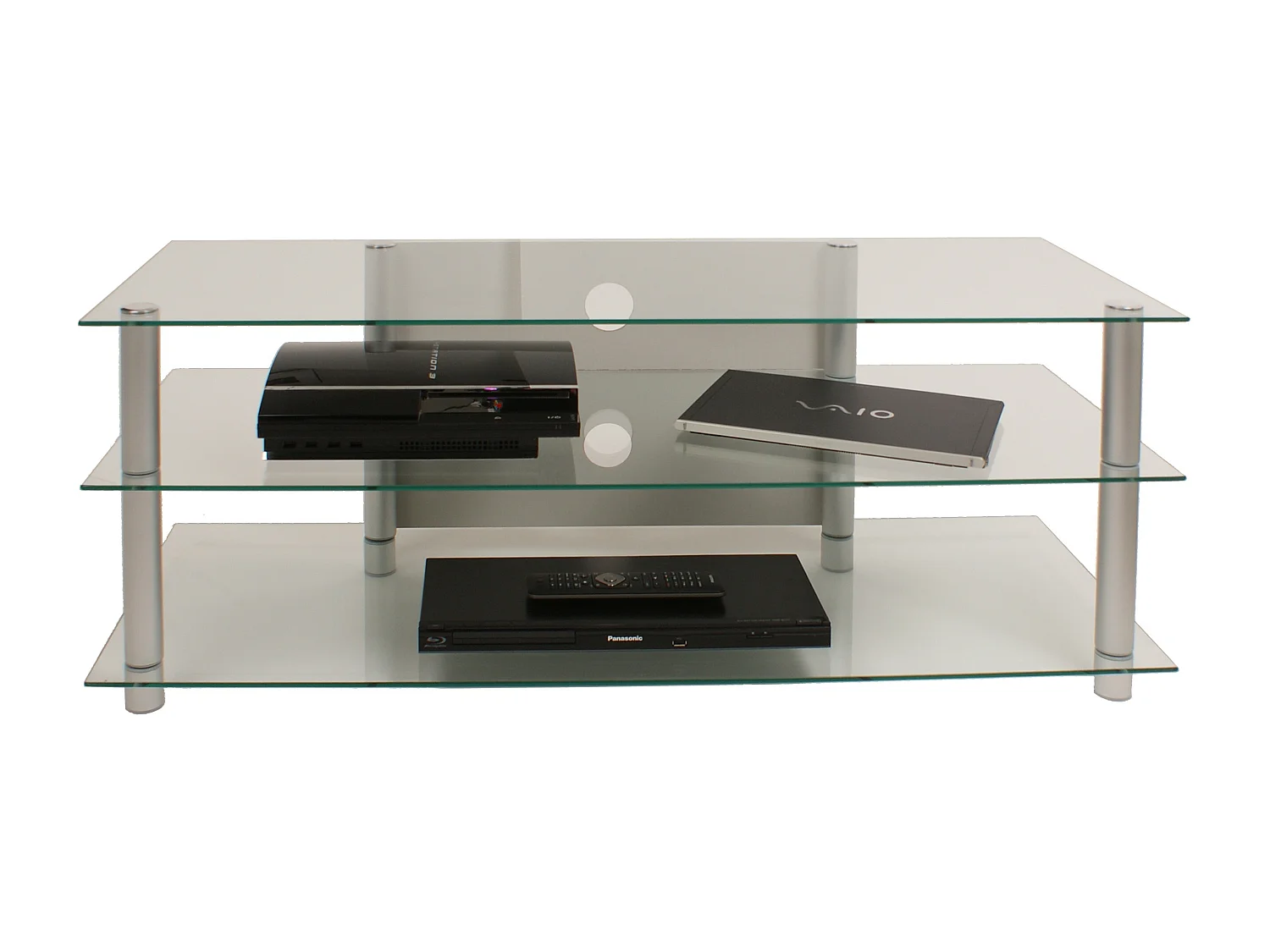 TV Möbel Sideboard Fernseh Rack Alu Glas Zumbo