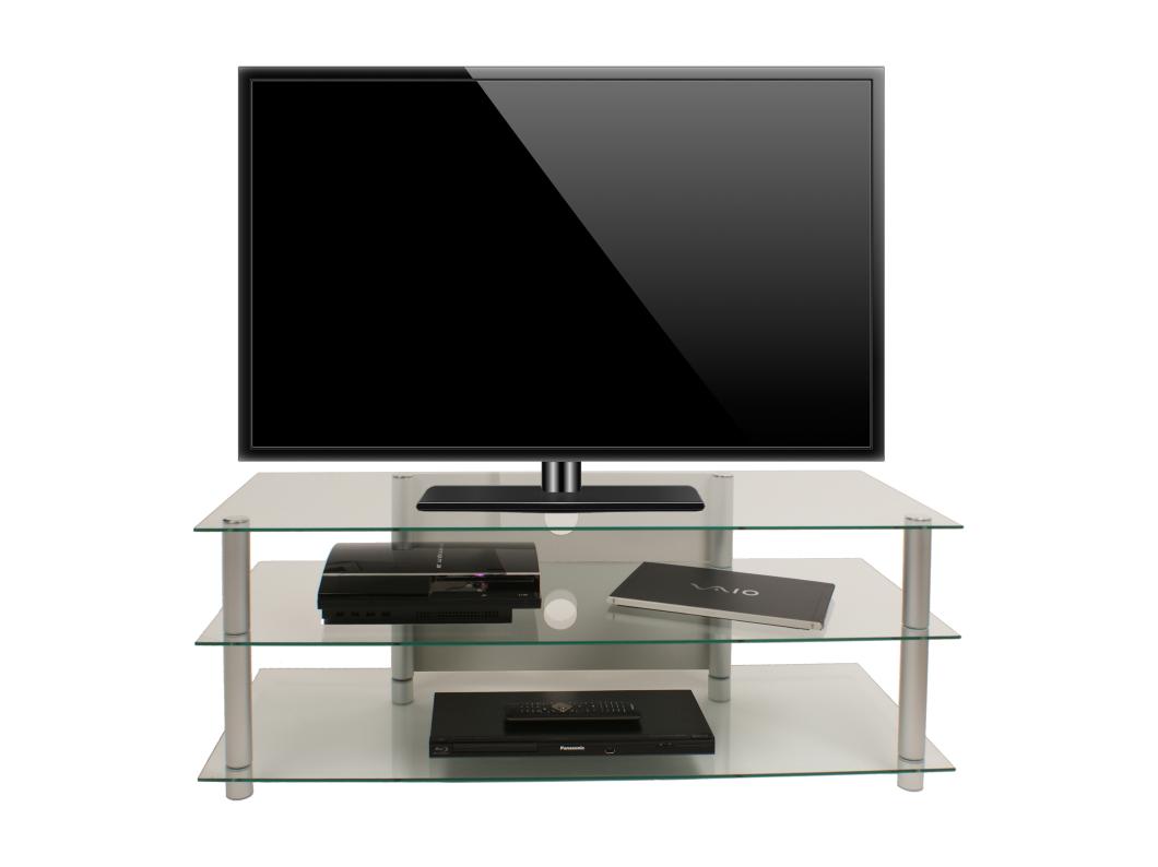 Meuble TV Rack Alu Verre Zumbo