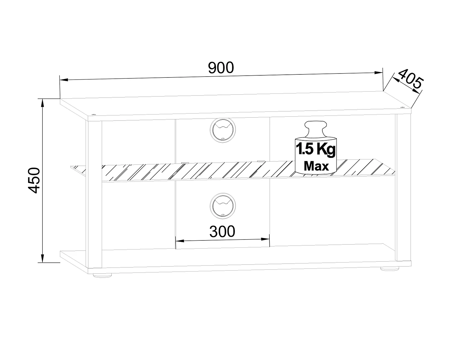 Consolle TV ribassata Folas L con rotelle