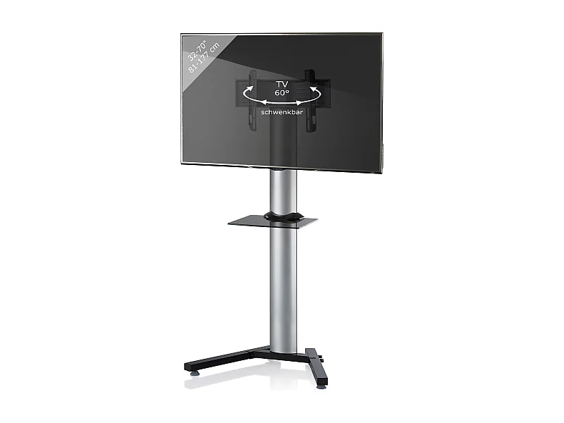 TV stand feet Stadino Silver H. 174 x W. 90 x D. 74 cm