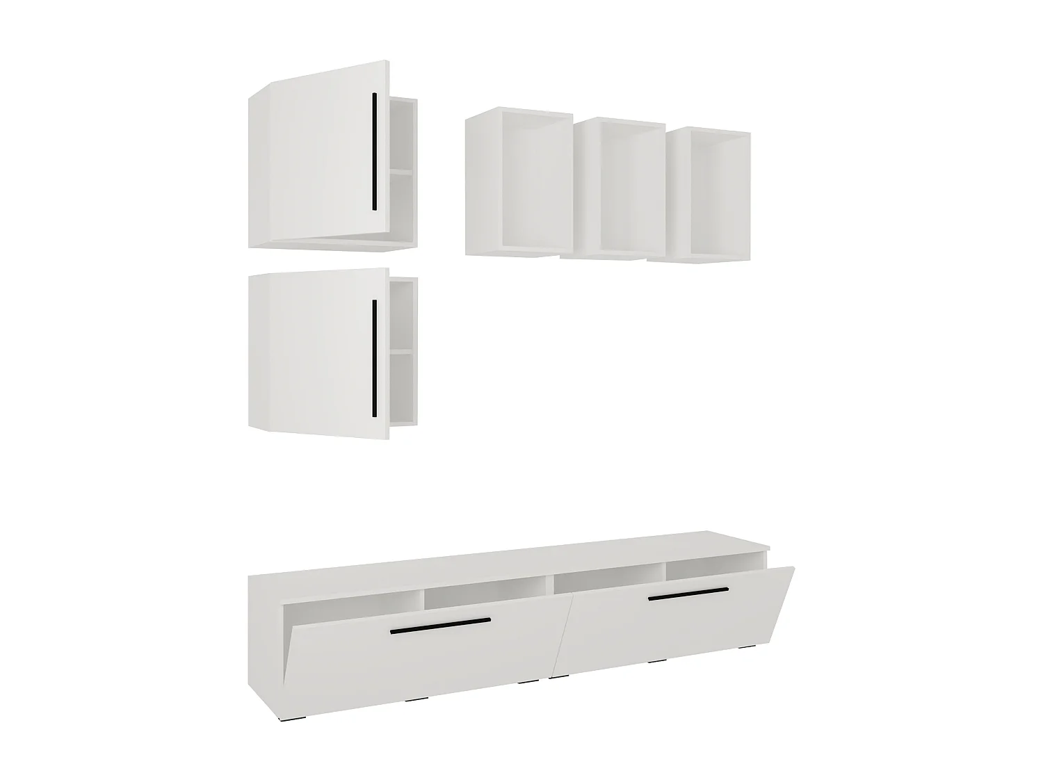 TV Furniture Arila White H. 200 x W. 190 x D. 40 cm