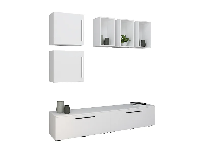 TV Furniture Arila White H. 200 x W. 190 x D. 40 cm