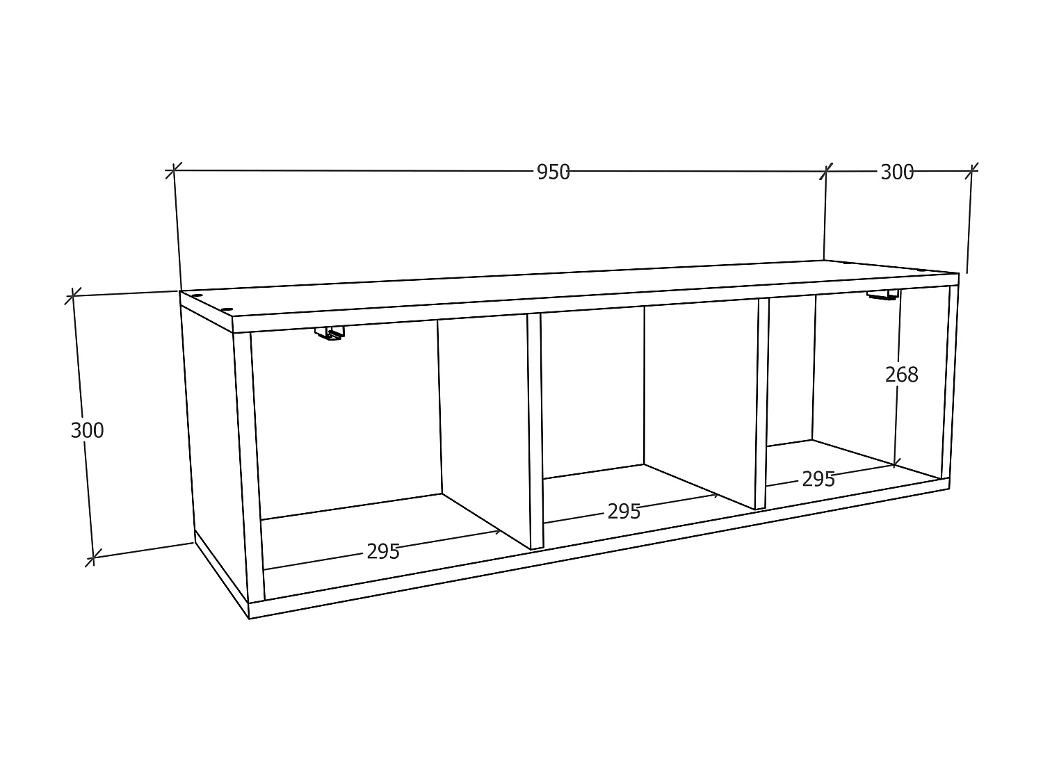 Wall Rack Arila White H. 30 x W. 95 x D. 30 cm