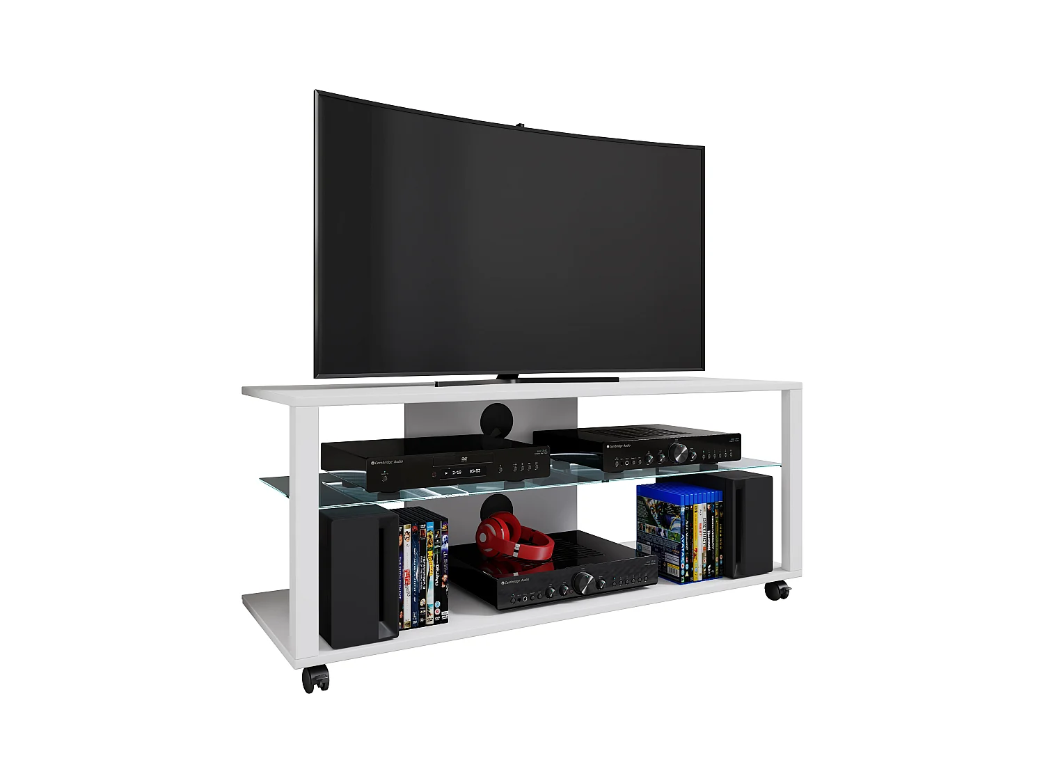 Console TV ribassata Folas XL con rotelle