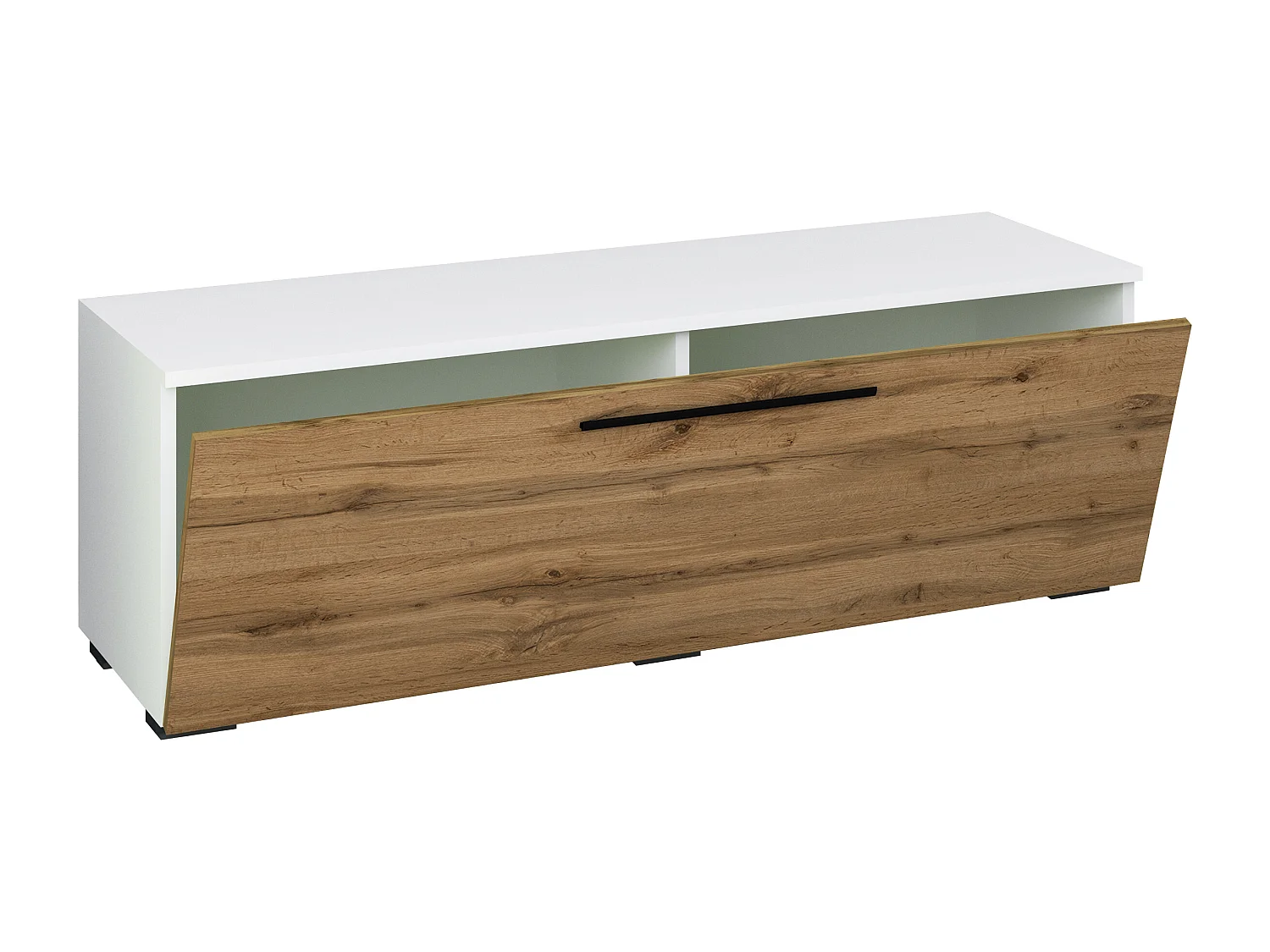 TV Furniture Arila White / Honey oak H. 39 x W. 115 x D. 40 cm