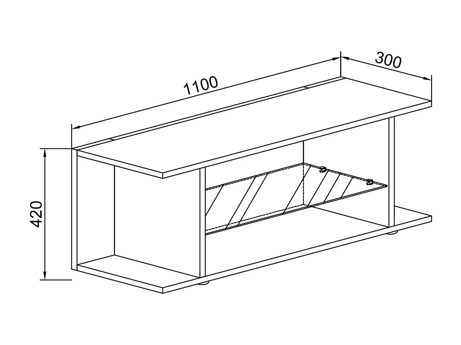 PlexaloXL table TV 2 tablettes anthracite.