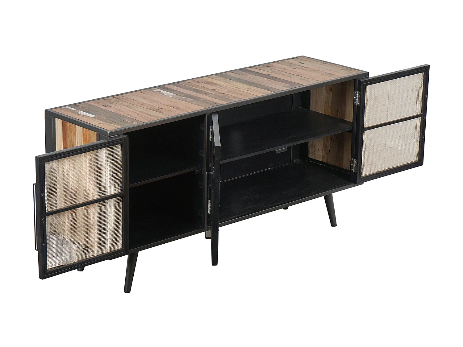 NordicRattan Meuble TV avec 3 portes, naturel.