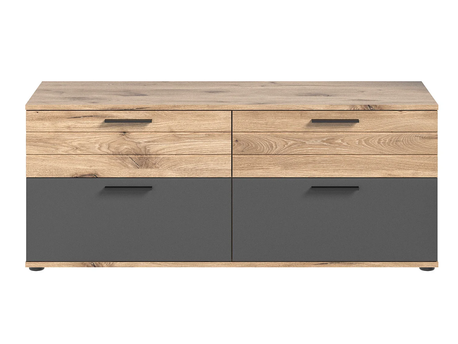 Mason table tV 2 portes, 2 tiroirs chêne décor.