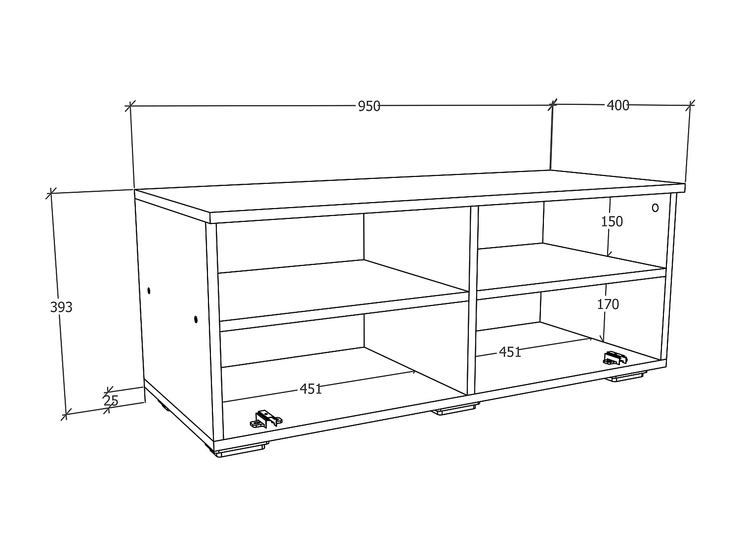 Holz TV Lowboard Möbel Fernsehschrank Arila XL