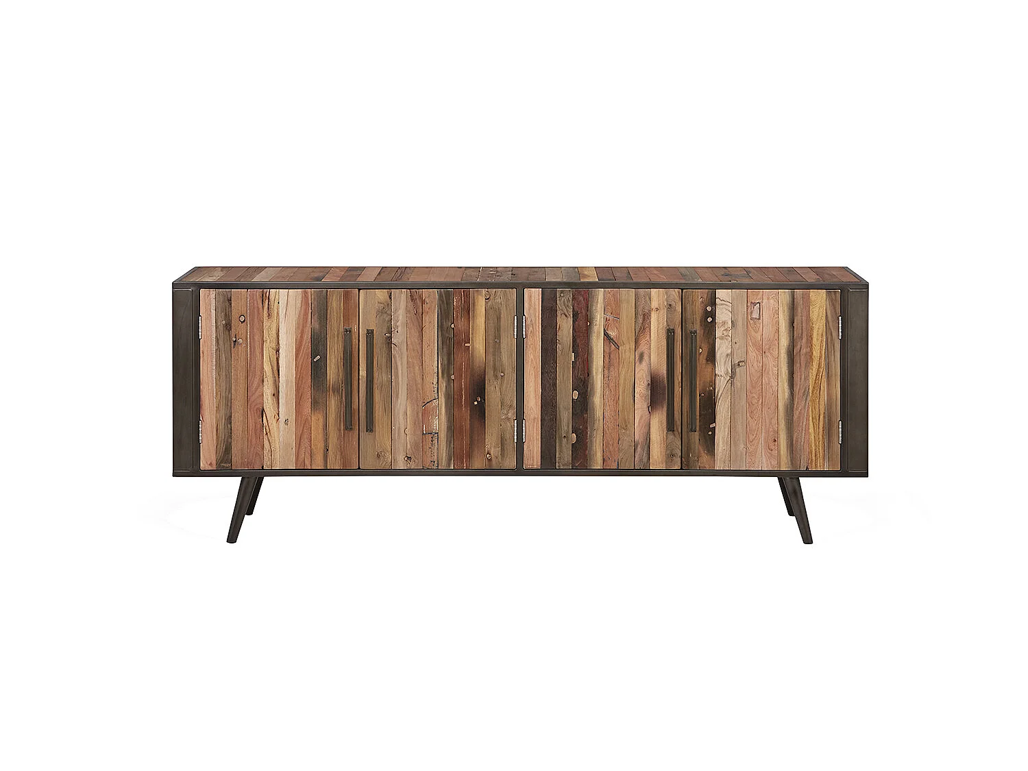 Nordic TV-meubel met 4 deuren, naturel.