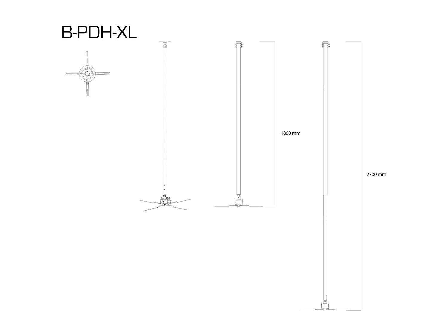 Uchwyt sufitowy do projektora B-PDH