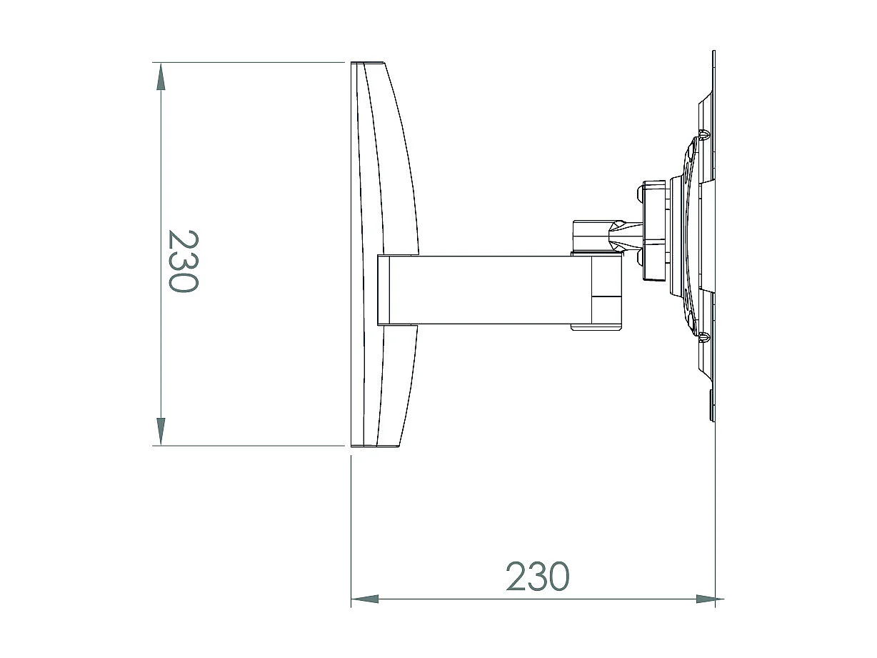 TV wall mount TS2 Black H. 22 x W. 22 x D. 10 cm