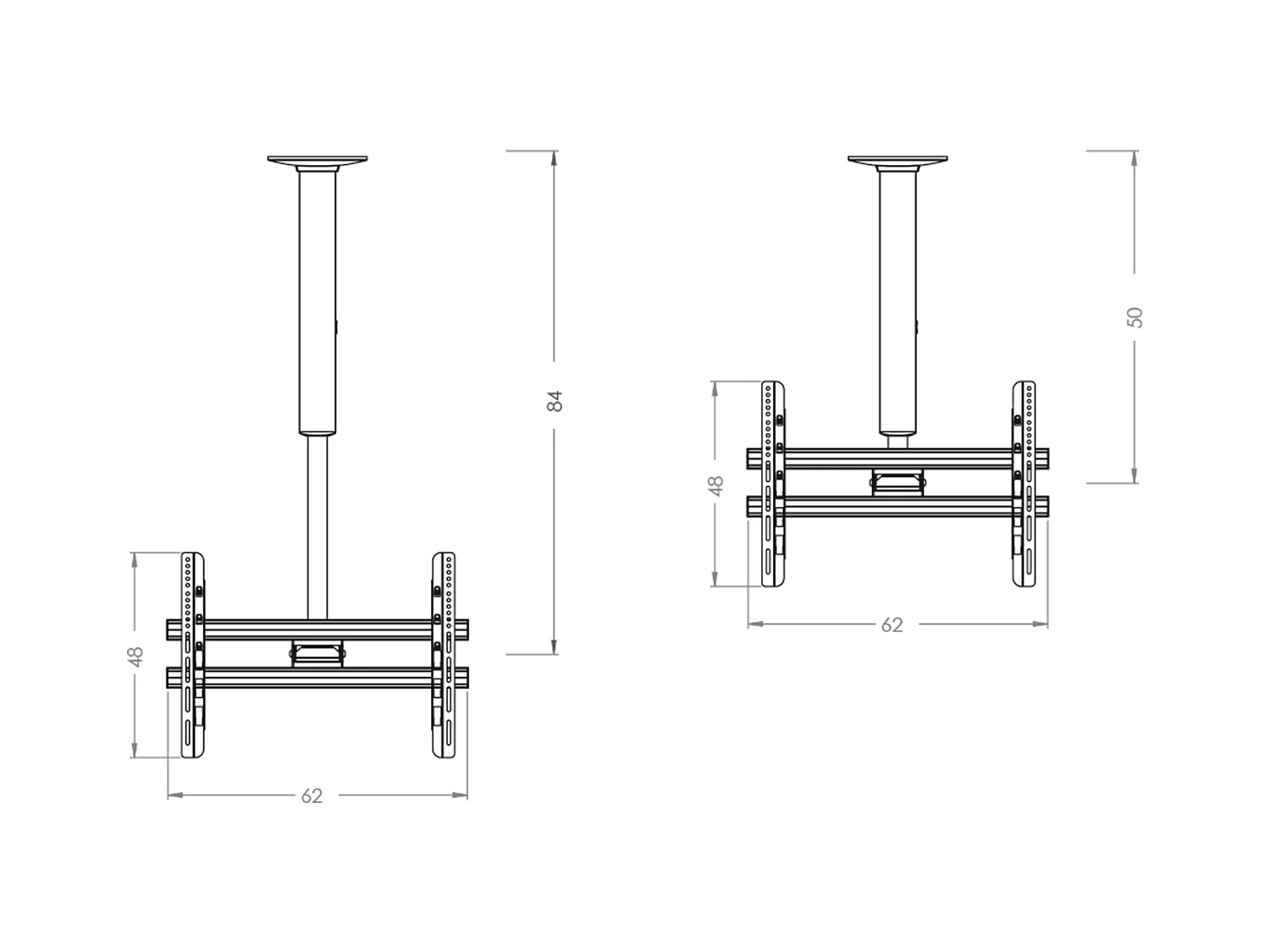 TV Deckenhalterung CM4 höhenverstellbar 50-84 cm