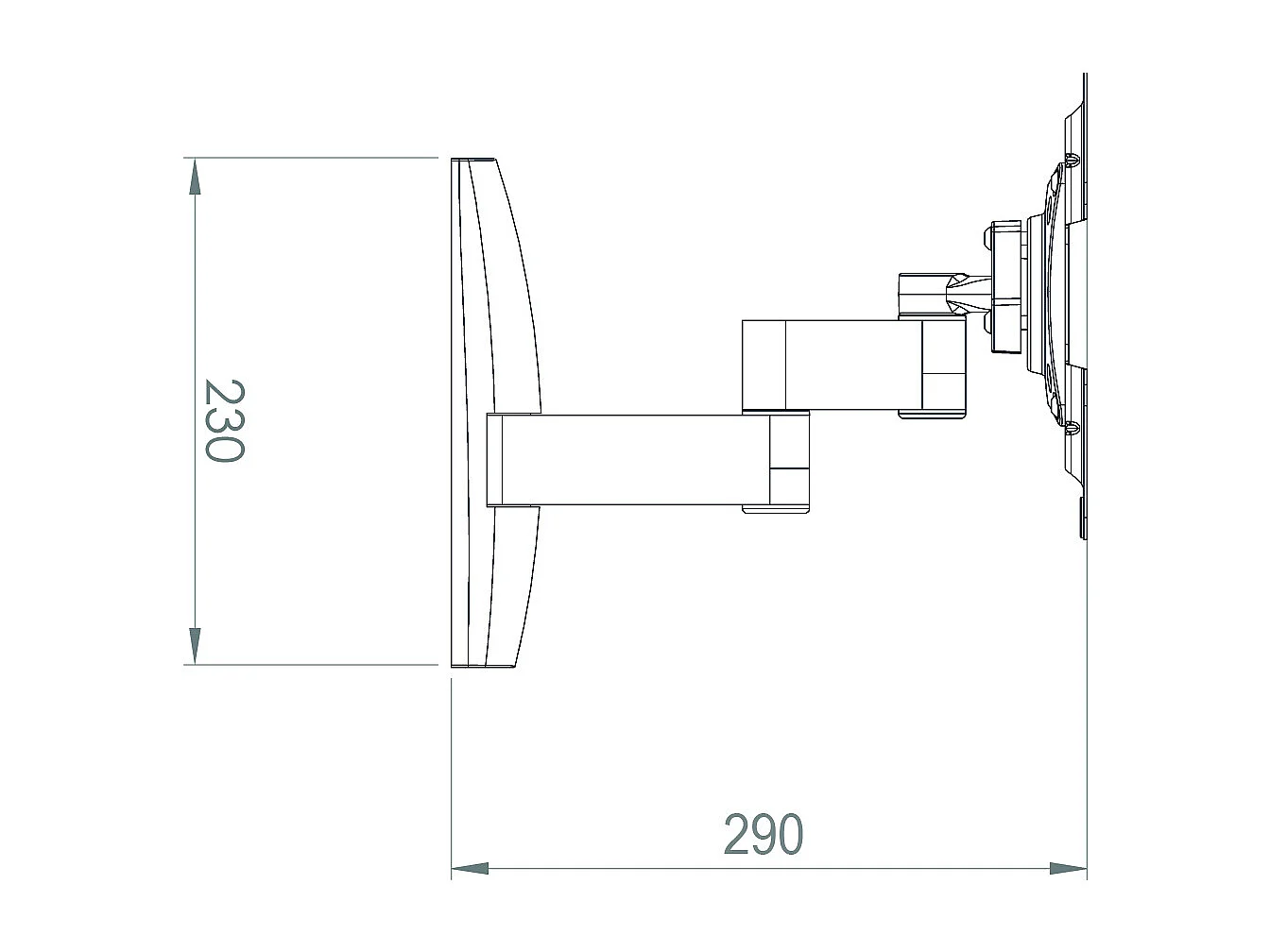 TV wall mount TS3 Black H. 23 x W. 23 pcs. 11 cm