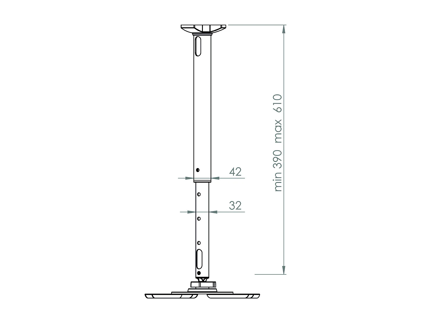 VCM Support plafond universel pour vidéoprojecteur DHP8 (Argent)