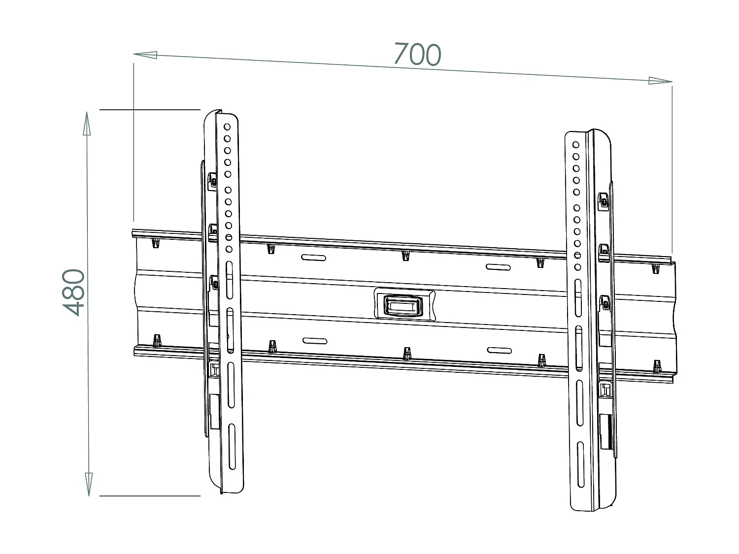 TV wall mount WF120 Black H. 48 x W. 70 x D. 3 cm