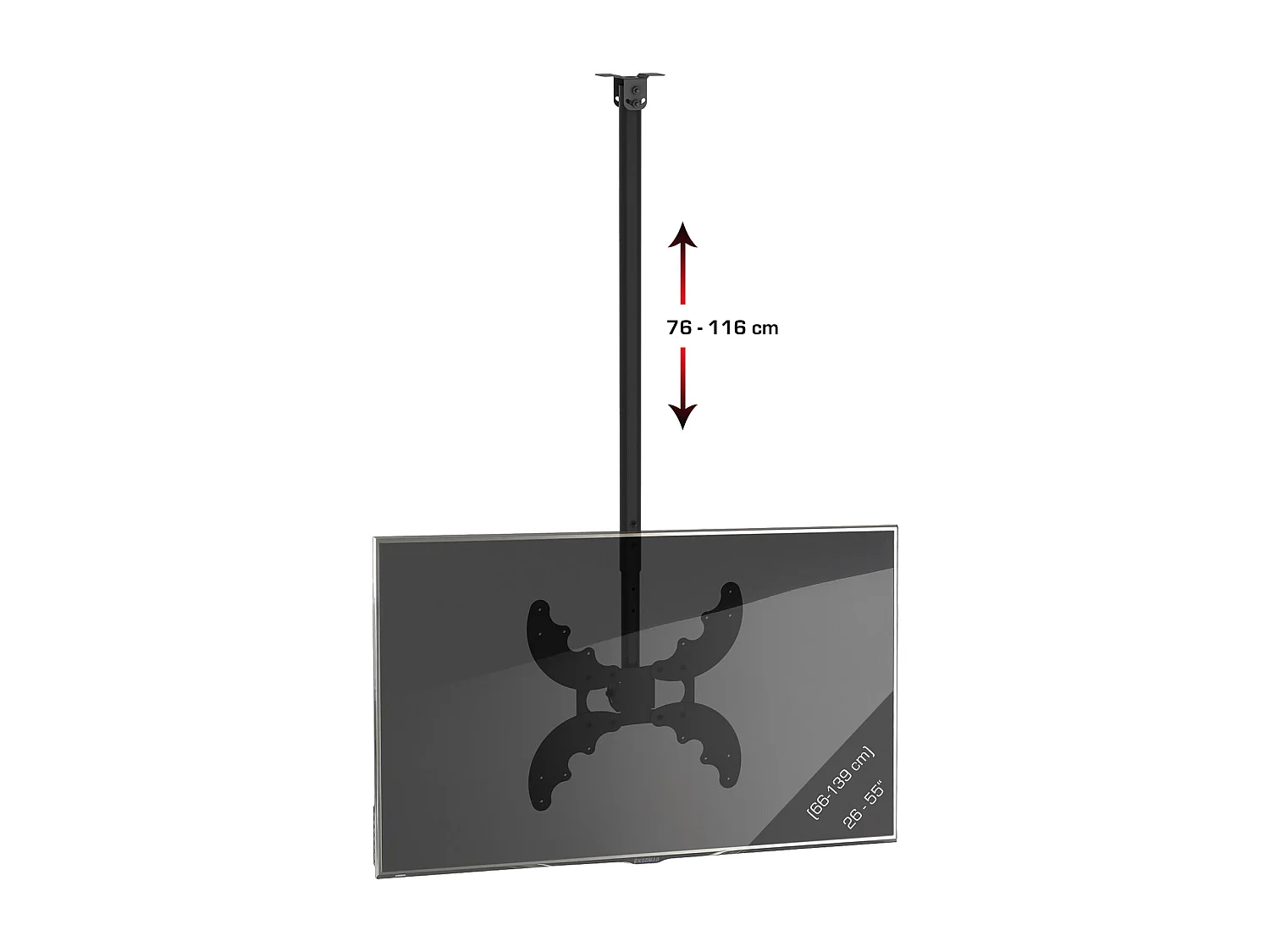 TV ceiling mount B-DX Black H. 76 x W. 40 x D. 15 cm