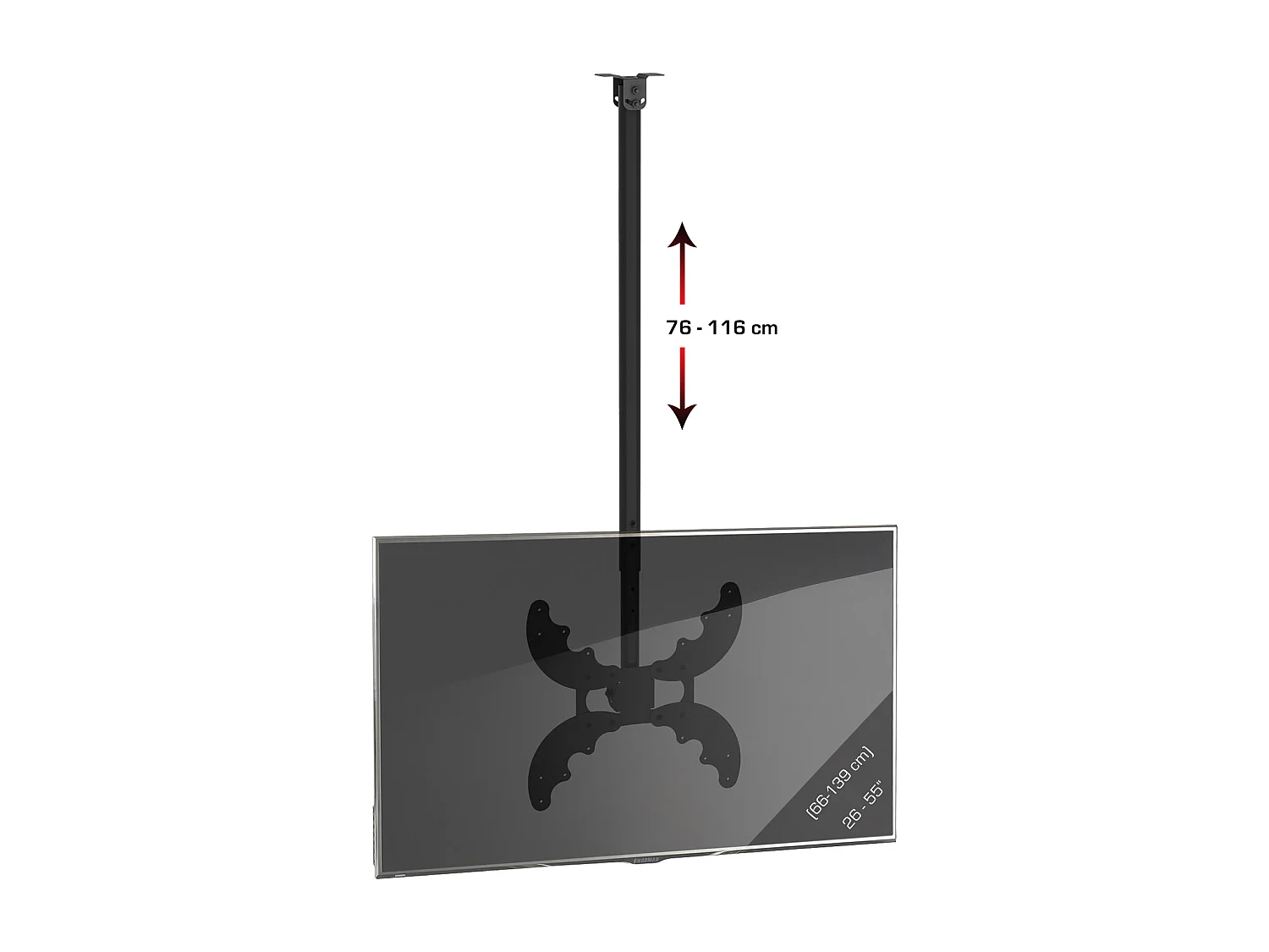 TV ceiling mount B-DX Black H. 76 x W. 40 x D. 15 cm