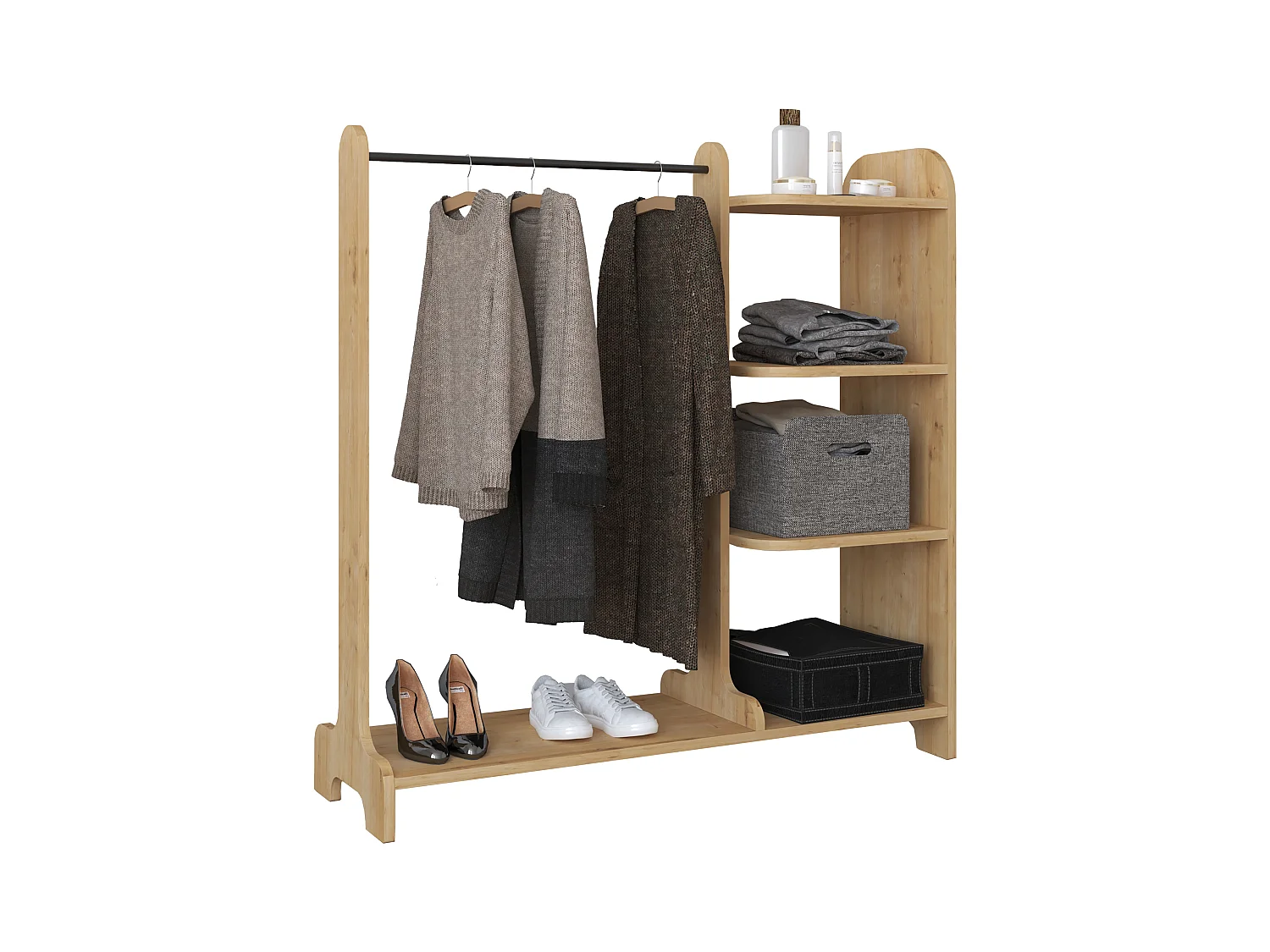 Wardrobe Lempu H Honey oak W. 106 x H. 110 x D. 35 cm