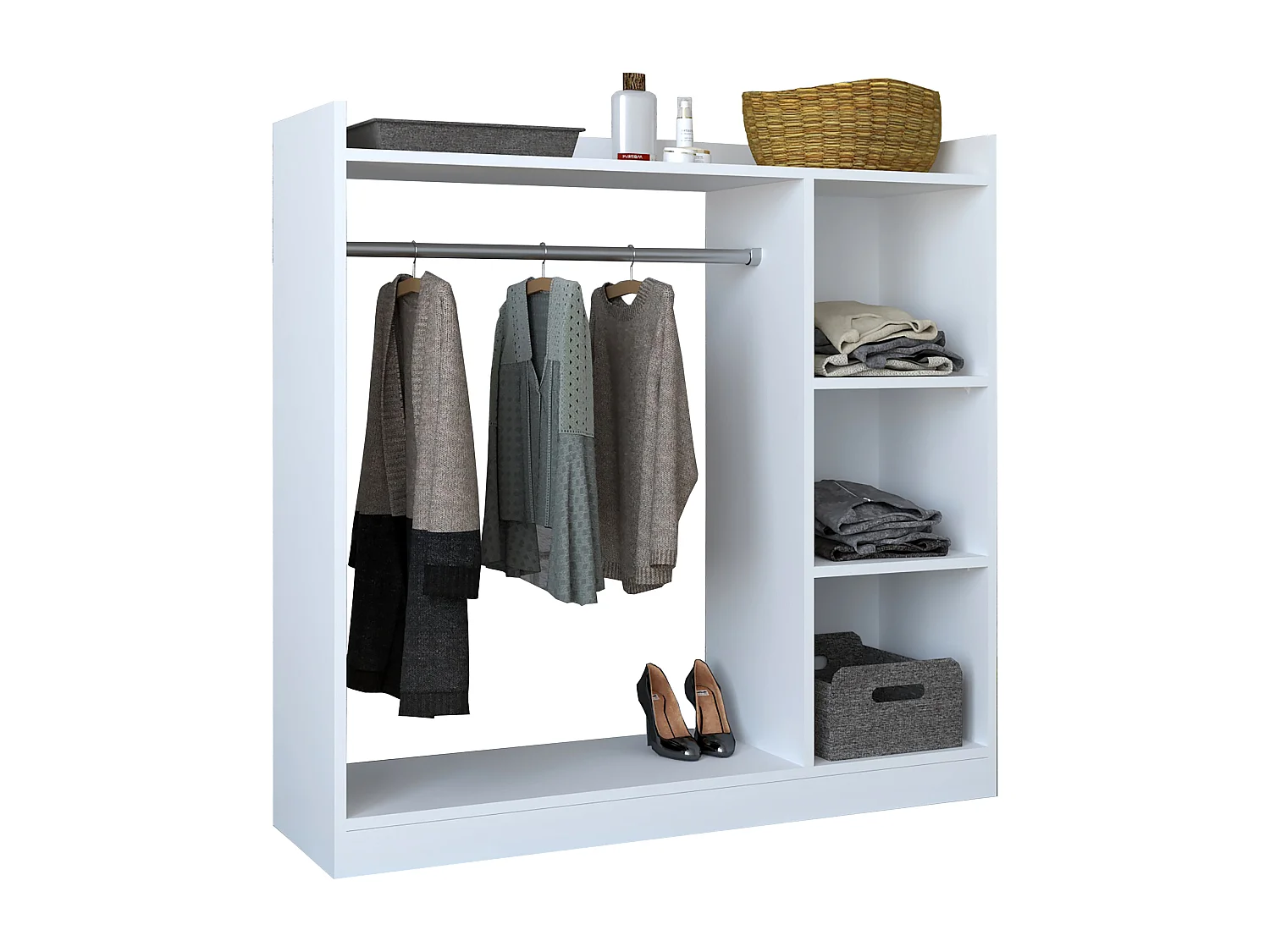 Wardrobe Palosa White W. 124 x H. 120 x D. 35 cm
