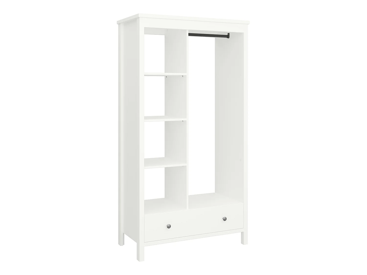 Trone kledingkast 1 lade, wit gelakt.