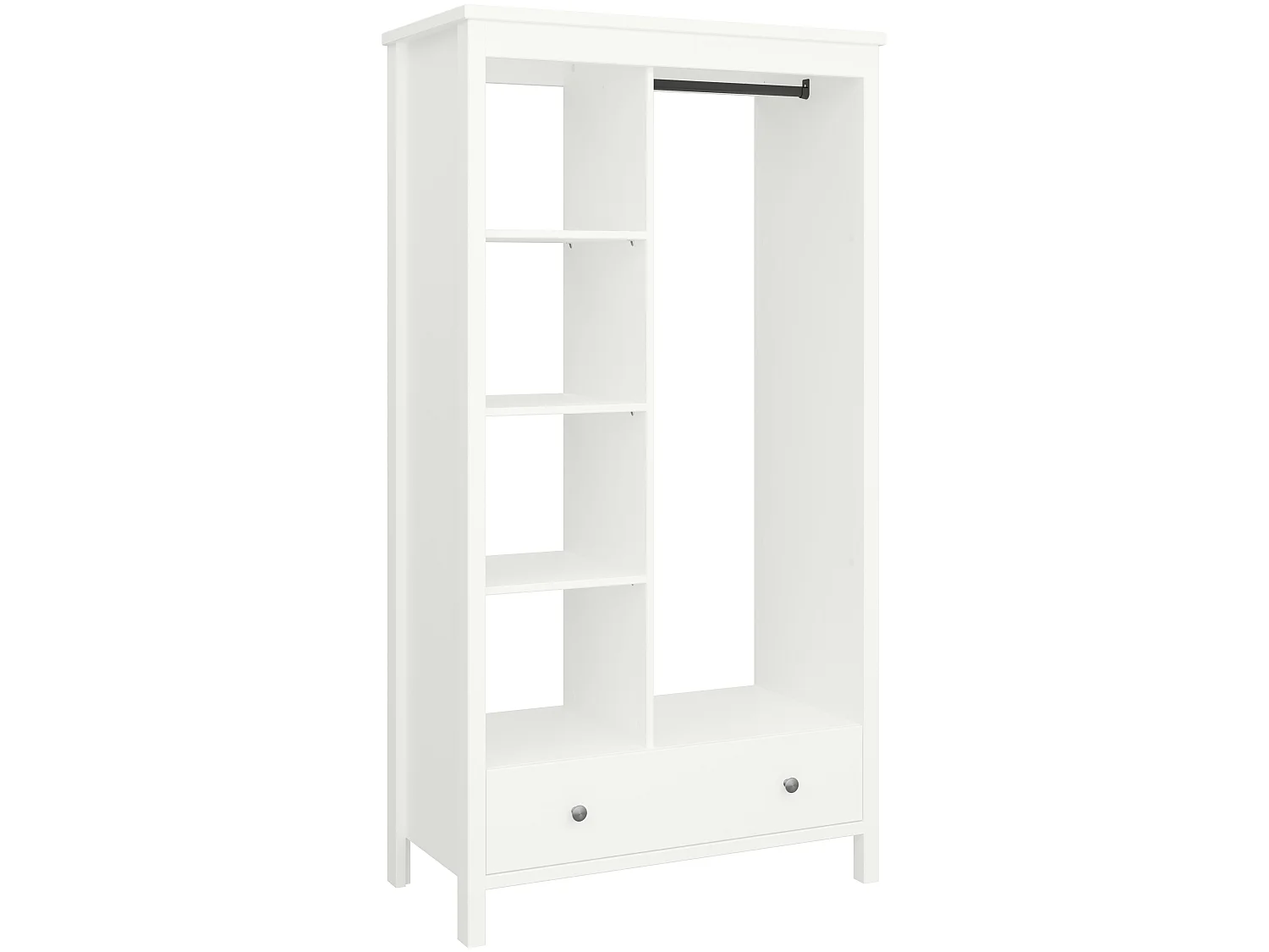 Trone kledingkast 1 lade, wit gelakt.