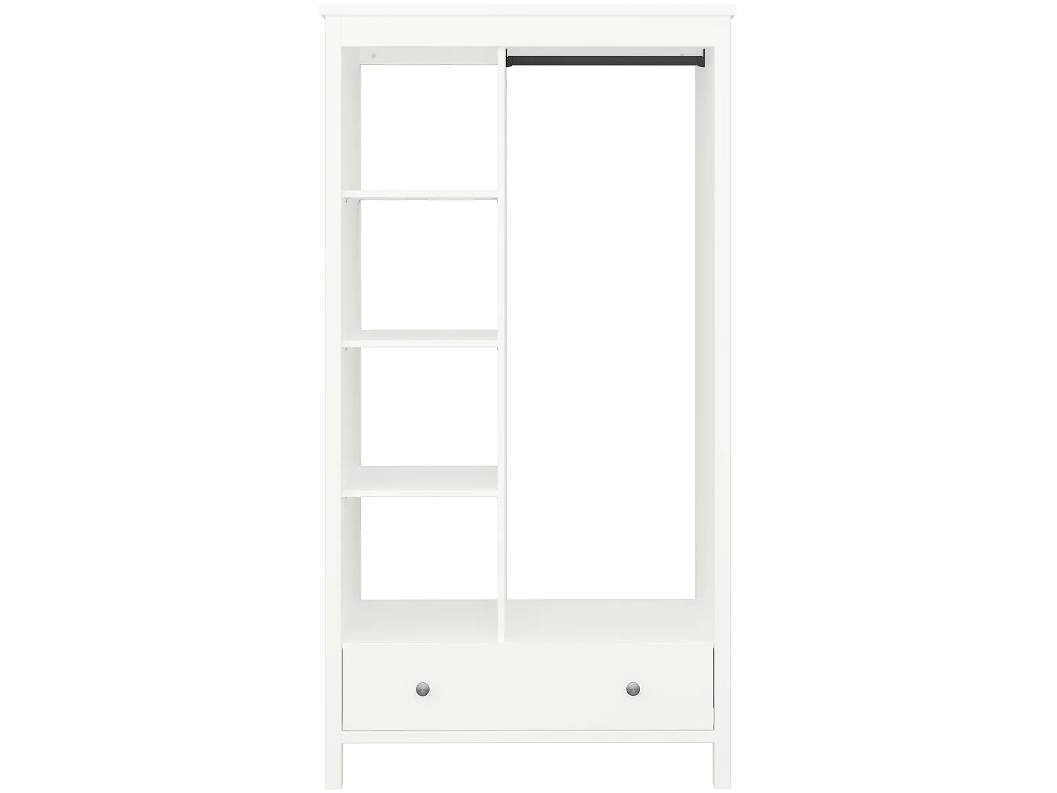 Trone kledingkast 1 lade, wit gelakt.