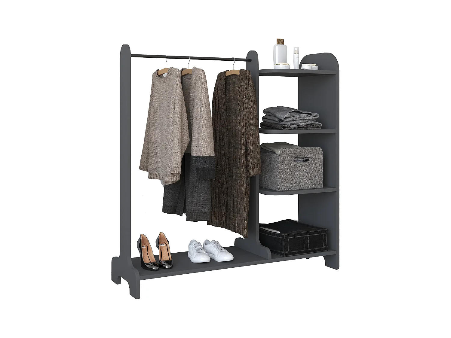 Wardrobe Lempu H Anthracite W. 106 x H. 110 x D. 35 cm