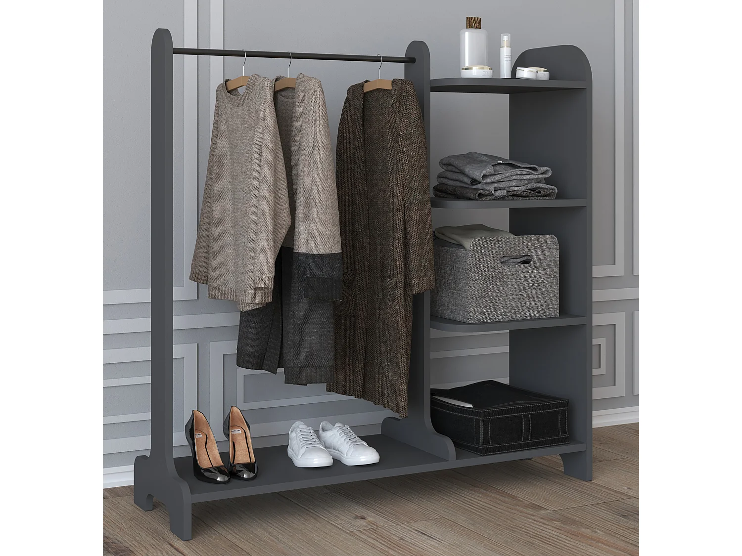 Wardrobe Lempu H Anthracite W. 106 x H. 110 x D. 35 cm