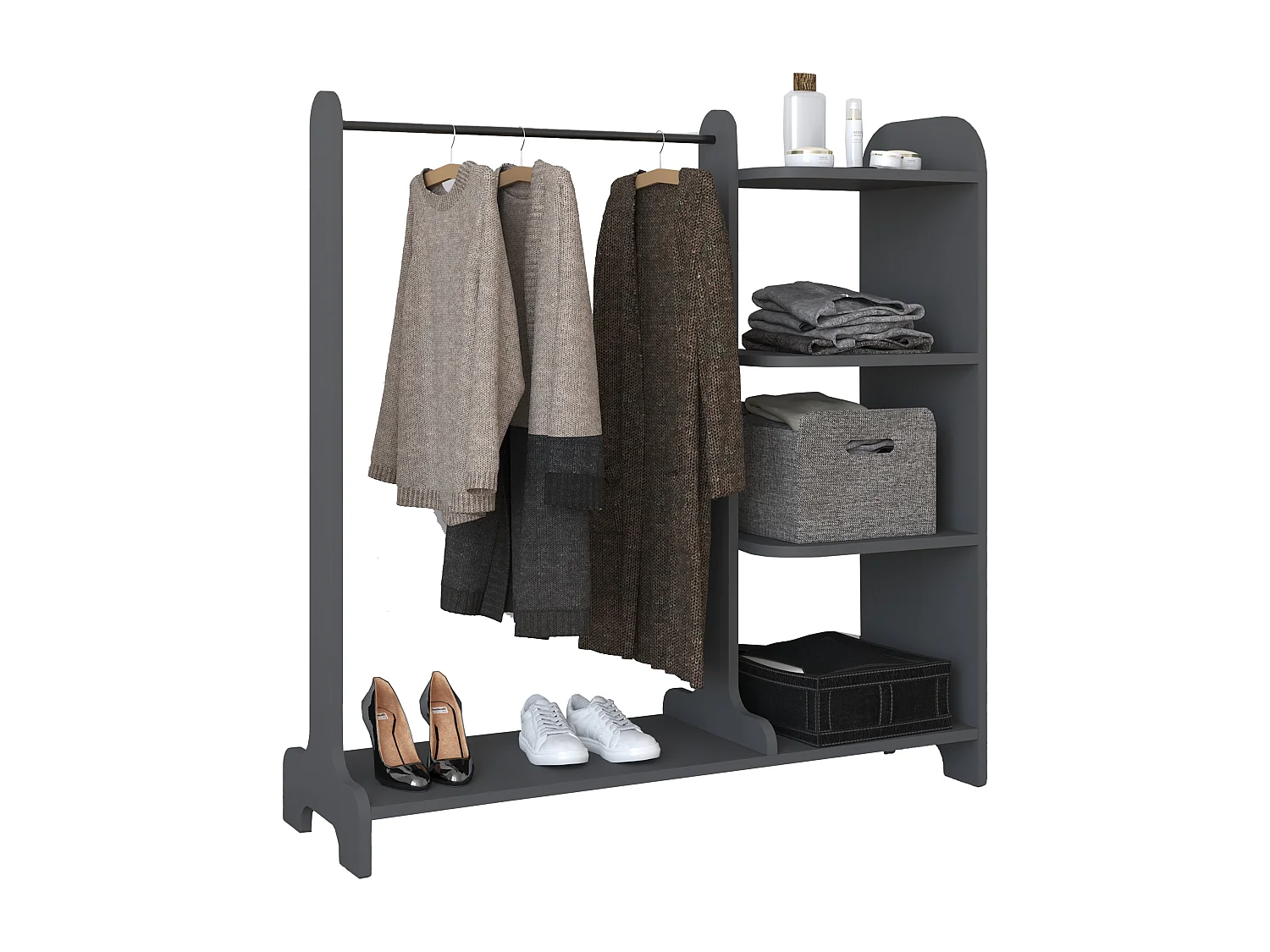 Wardrobe Lempu H Anthracite W. 106 x H. 110 x D. 35 cm