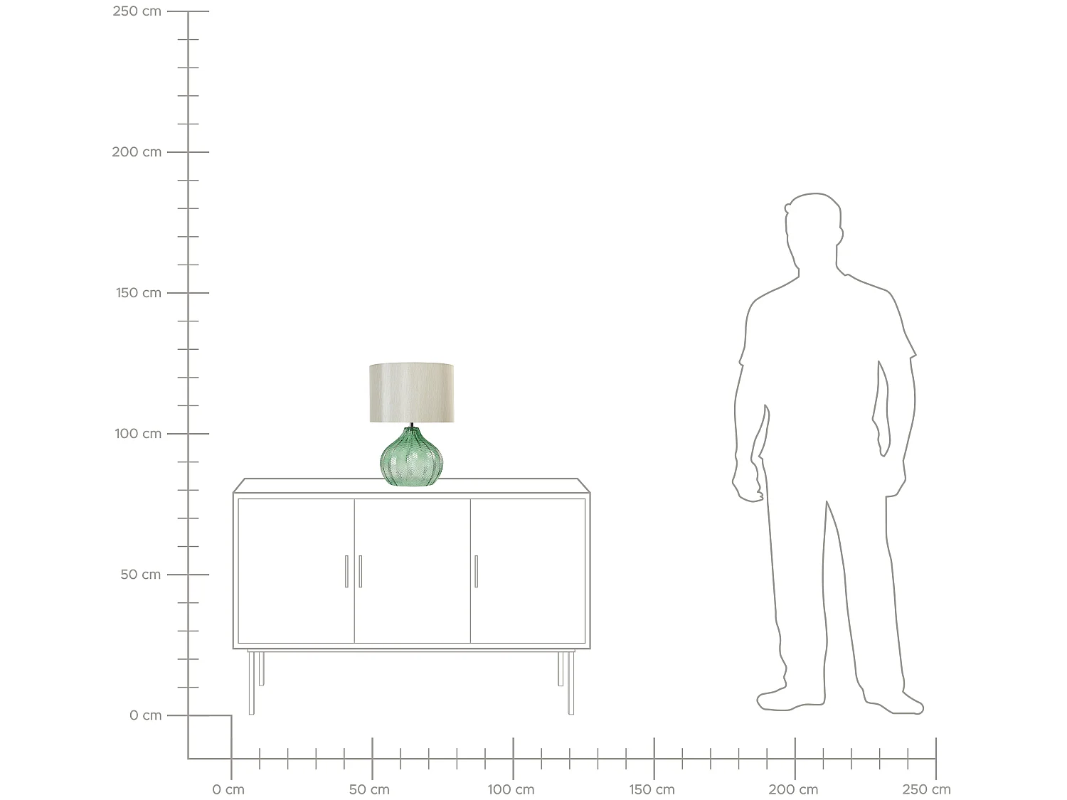 Lampada da tavolo vetro verde KEILA