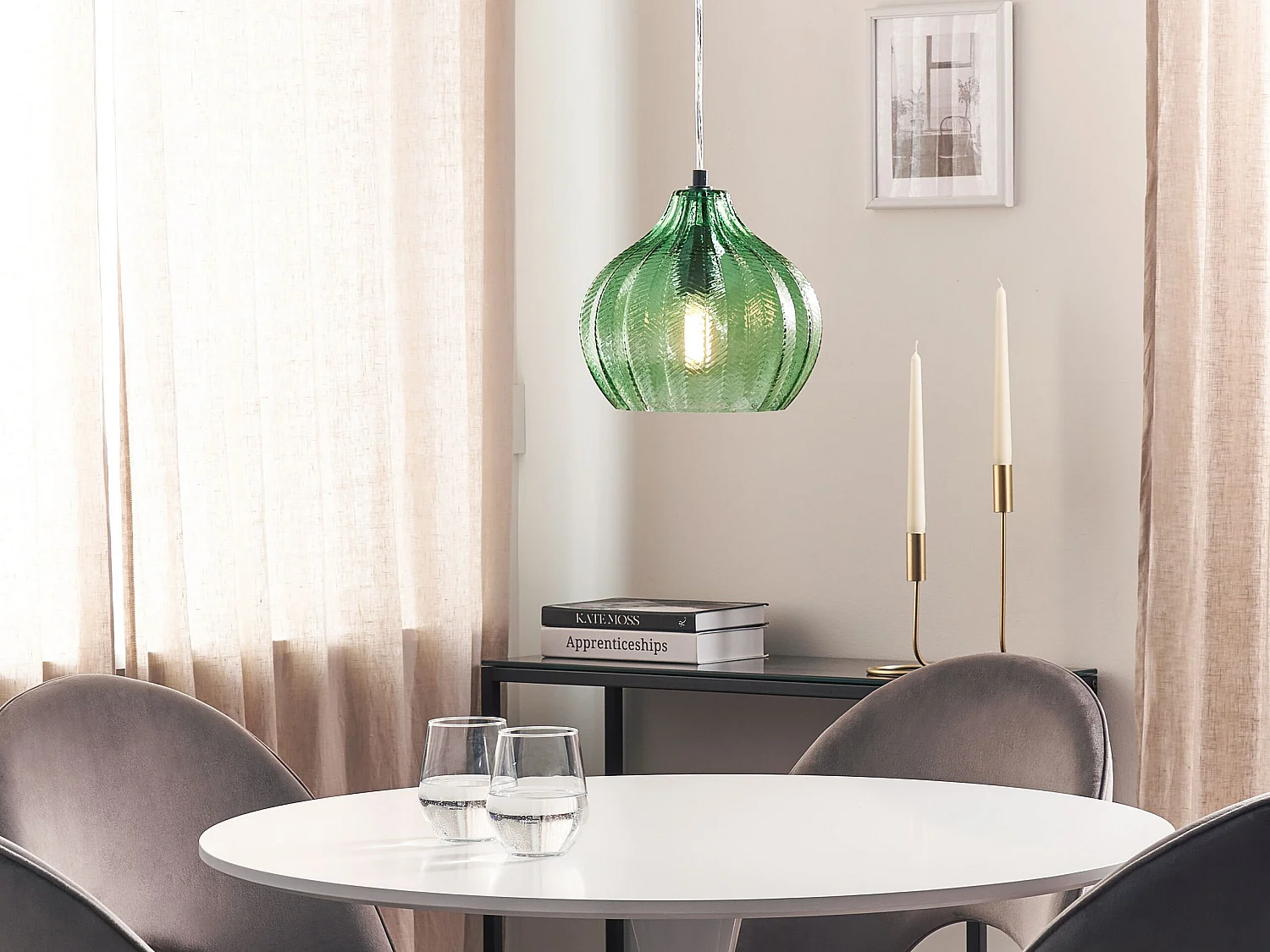 Lampe suspension KEILA Verre Vert