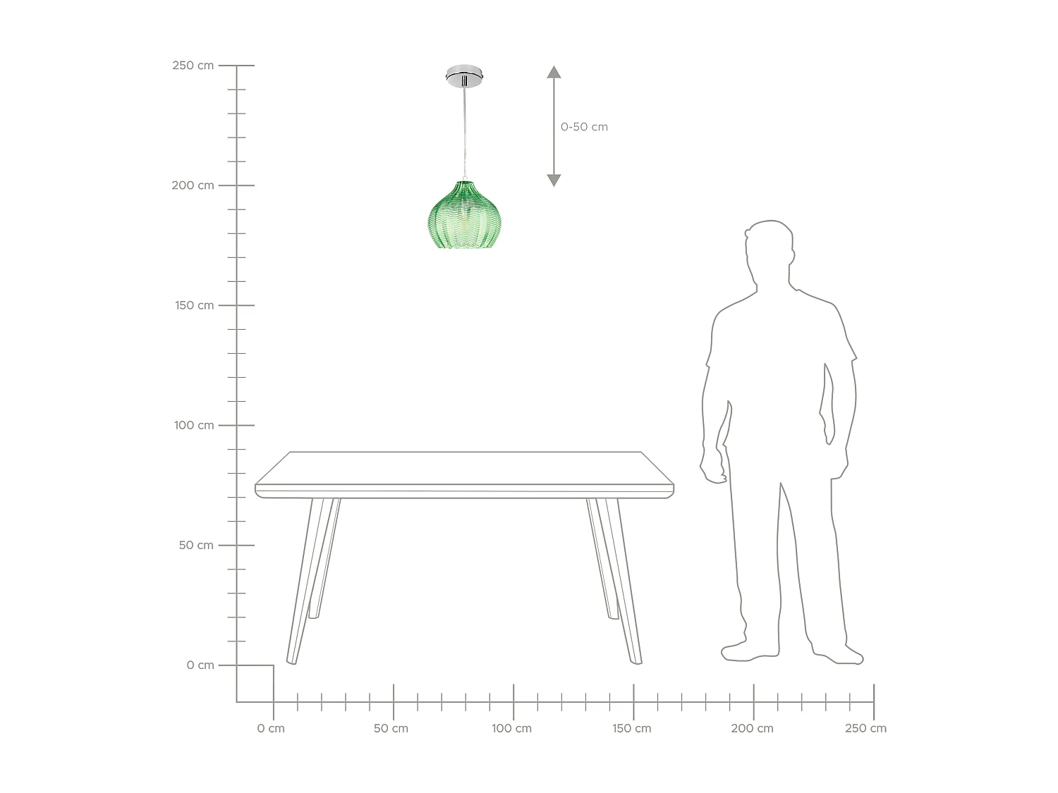 Lampe suspension KEILA Verre Vert