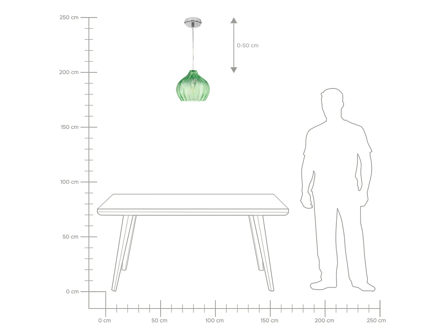 Pendant Lamp KEILA Glass Green