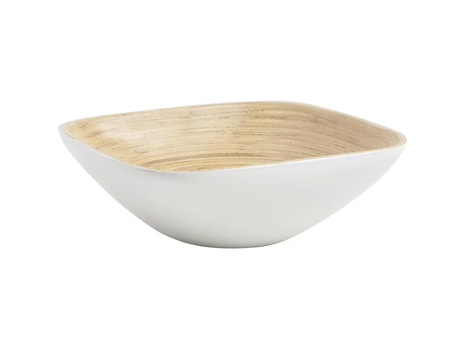 Corbeille en bambou laqué Blanc 20x20