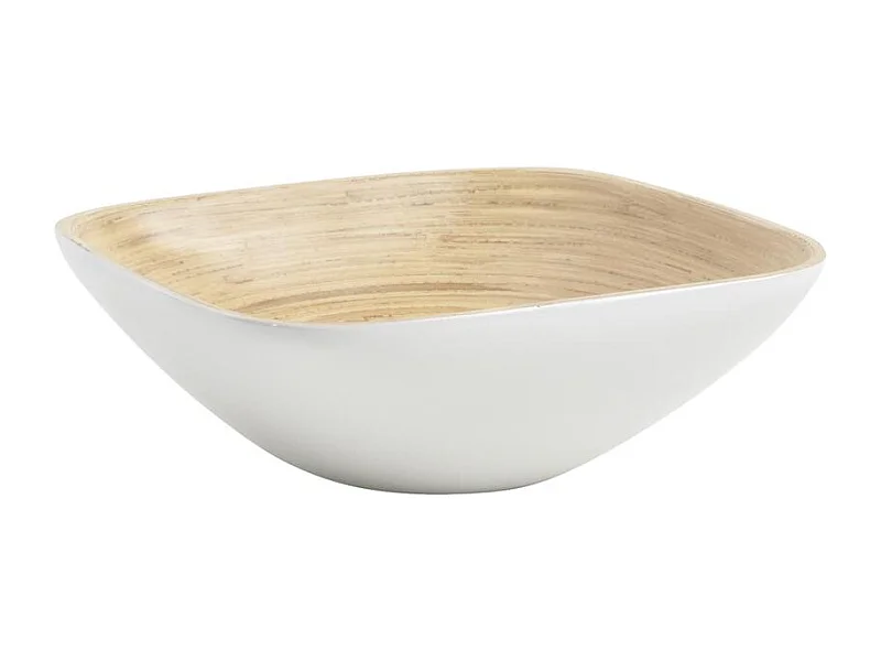 Corbeille en bambou laqué Blanc 20x20