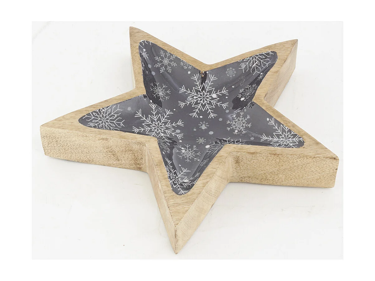 Corbeille en manguier Flocon Étoile noire