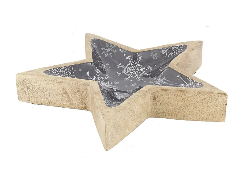 Corbeille en manguier Flocon Étoile noire