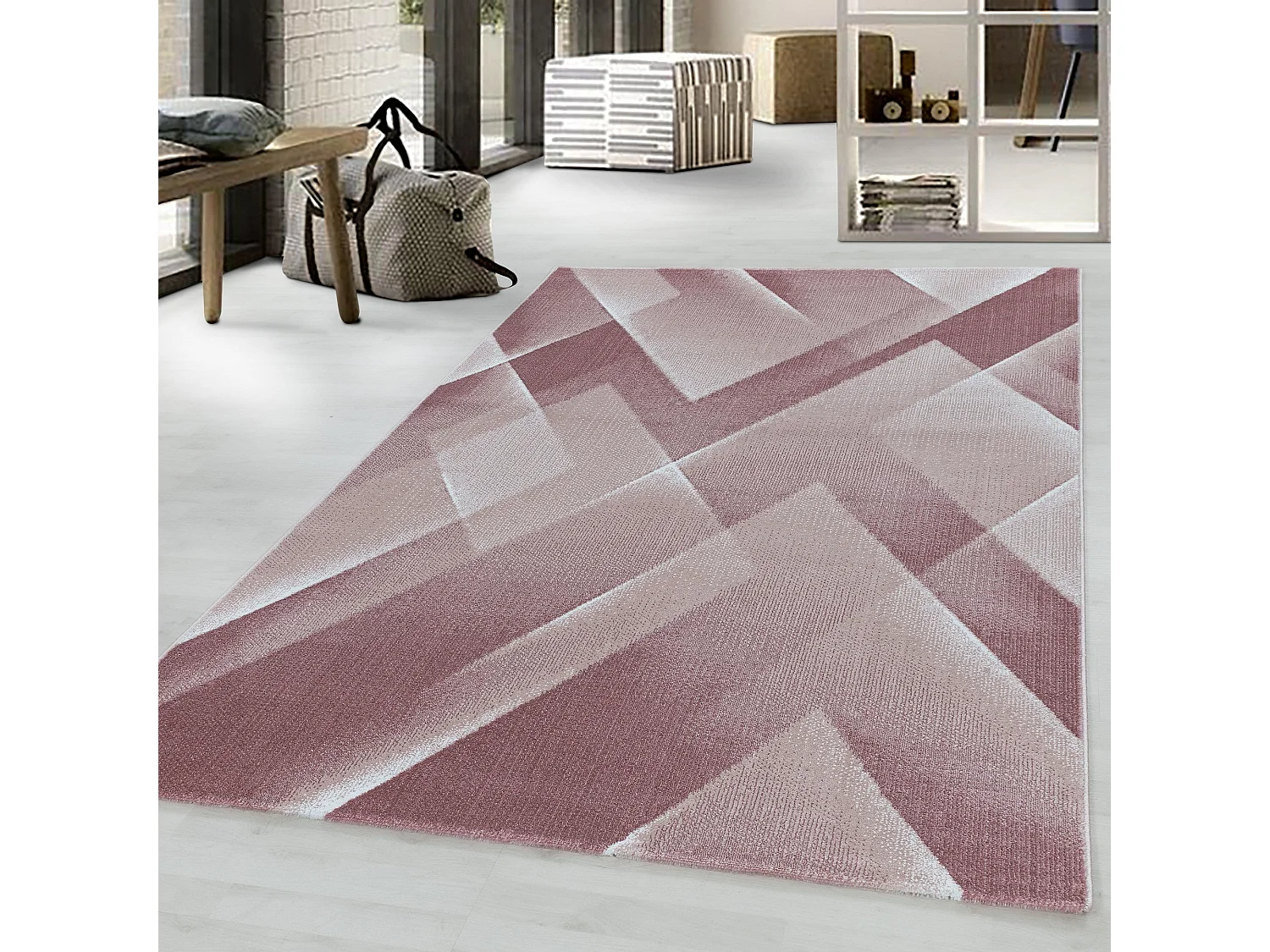 TREND - Tapis à motifs géométriques - Rose 200 x 290 cm