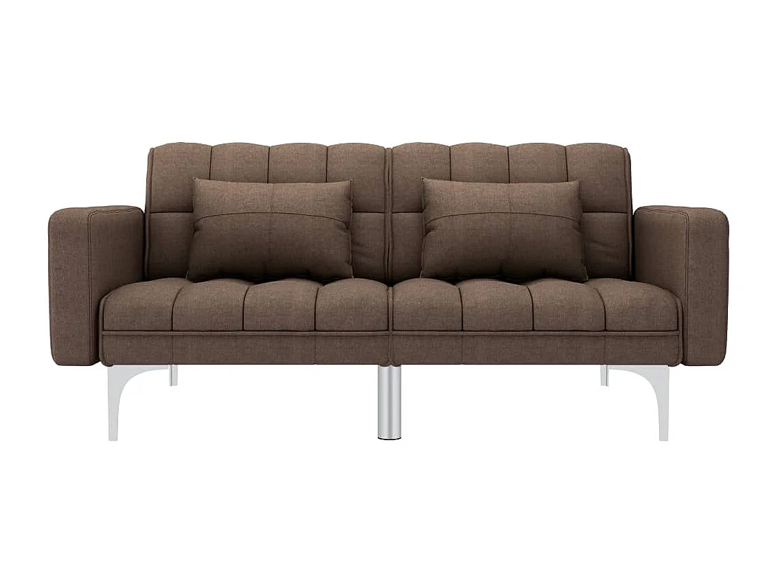 Sofá-cama tecido castanho