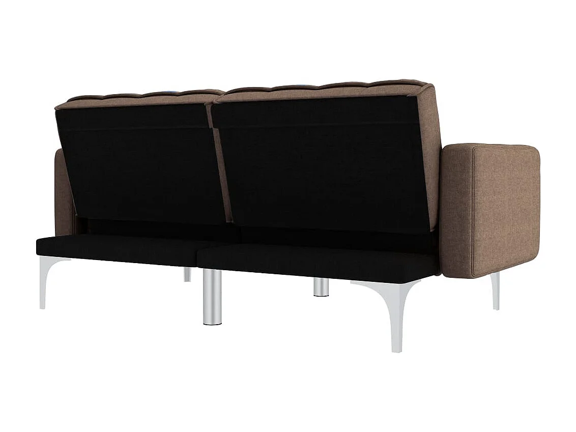 Sofá-cama tecido castanho